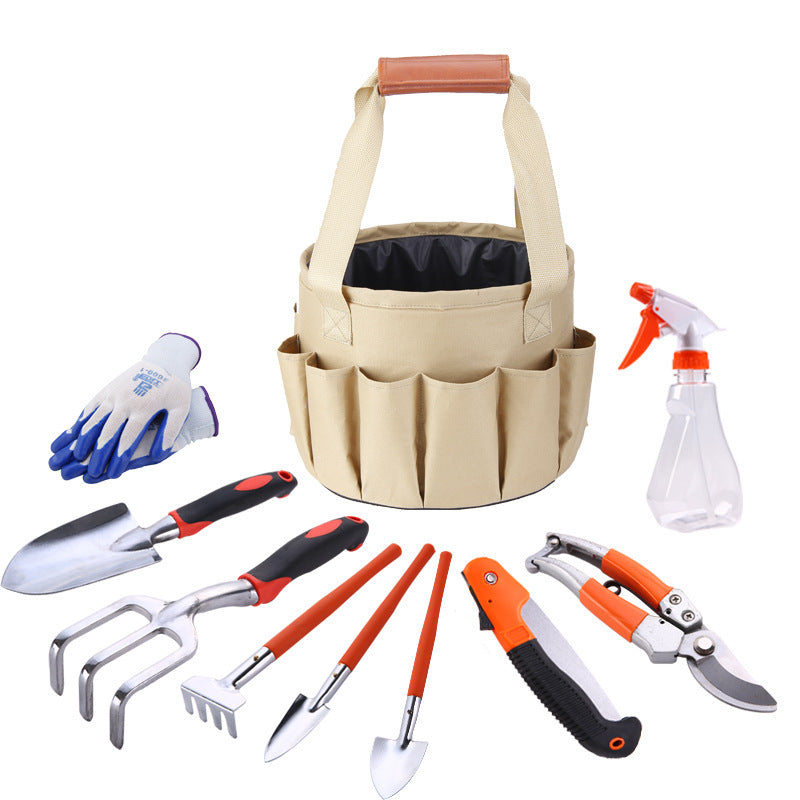 Mini Attrezzi per Bonsai, Kit di Attrezzi Manuali da Giardinaggio con Borsa, Rastrello per Gomiti, Chiodi, Vanga, Spruzzatore, Vaso per Giardinieri