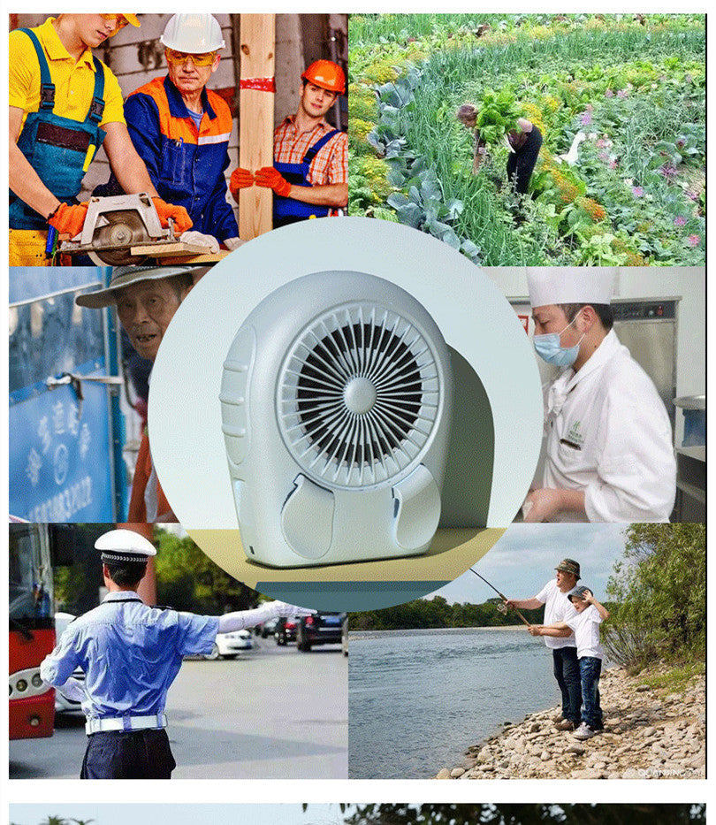 Piccolo ventilatore da cintura da portare con sé, mini ventilatore da collo ricaricabile