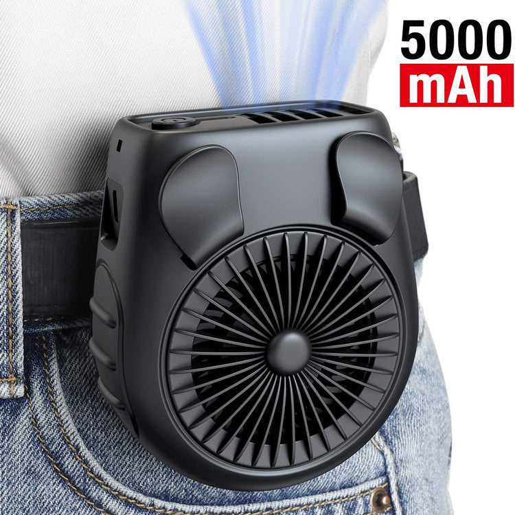 Piccolo ventilatore da cintura da portare con sé, mini ventilatore da collo ricaricabile