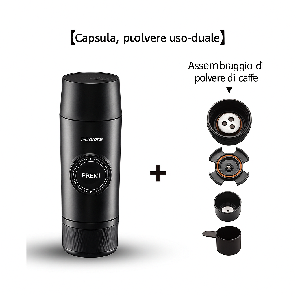 Mini macchina per caffè espresso portatile ricaricabile meccanica